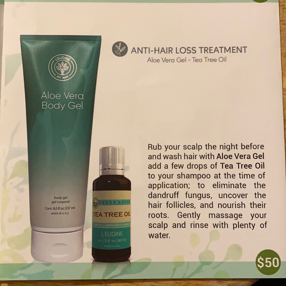 L’eudine Anti -Hair Loss Treatment Aloe Vera Gel -Tea Tree Oil